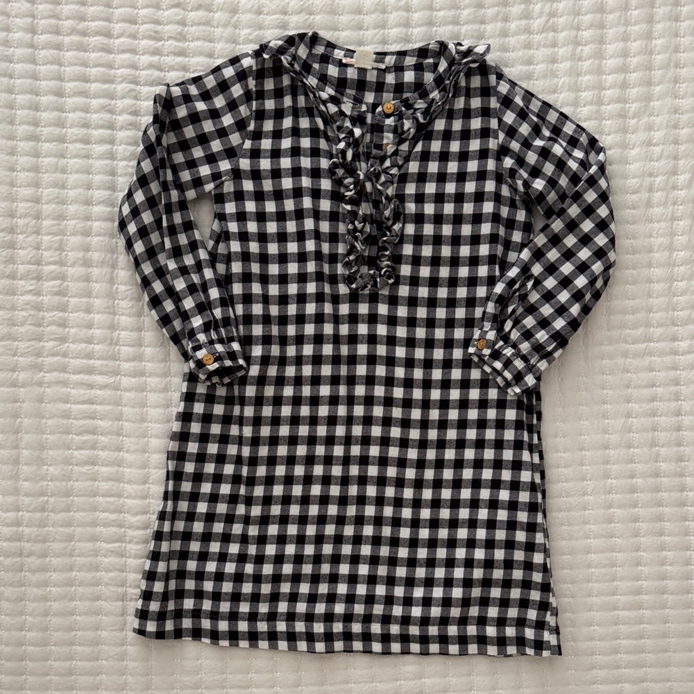 Crewcuts Kids Dress in Black and White Plaid